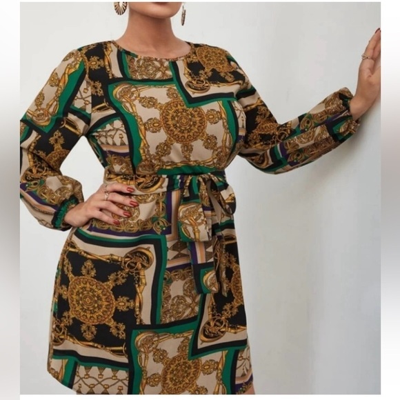 None Dresses & Skirts - Scarf print dress